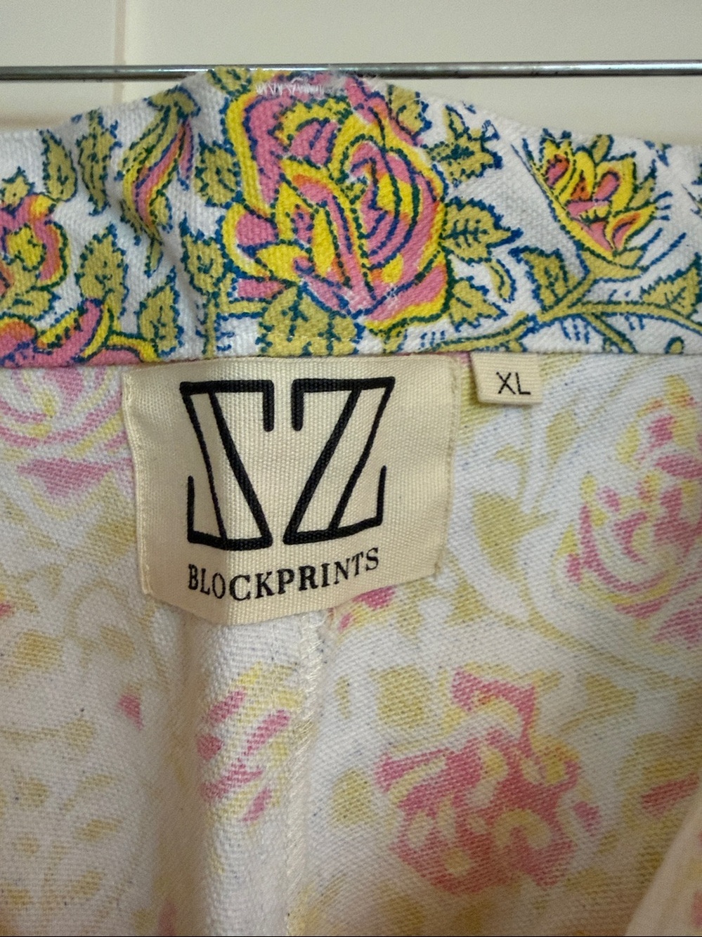 Floral Wide Leg Pants — White with Pink & Yellow Bloom - Picture 4 of 5